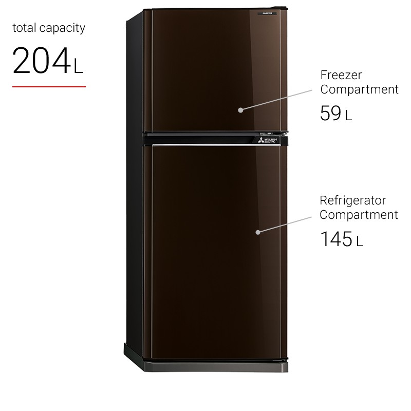 ตู้เย็น 2 ประตู MITSUBISHI MR-FV22P/SL 7.2คิว สีน้ำตาลเข้ม