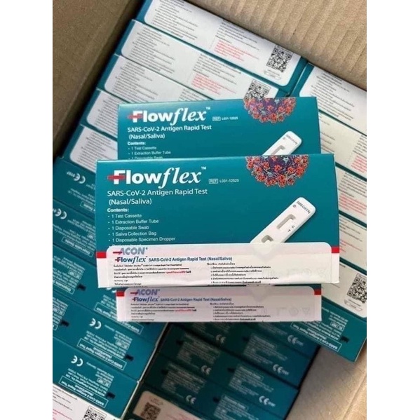 ตรวจโอไมครอนได้ set 6 ชุด Flowflex 2in1 กล่อง1เทส ตรวจได้ทั้งจมูก ...