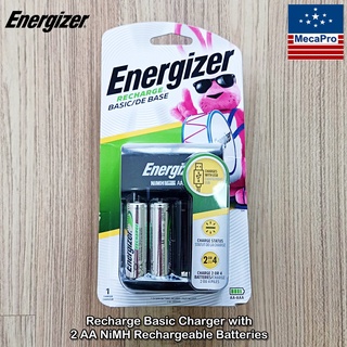 Energizer® Recharge Basic Charger with 2 AA NiMH Rechargeable Batteries เครื่องชาร์จถ่าน พร้อมถ่านชาร์จ AA 2 ก้อน