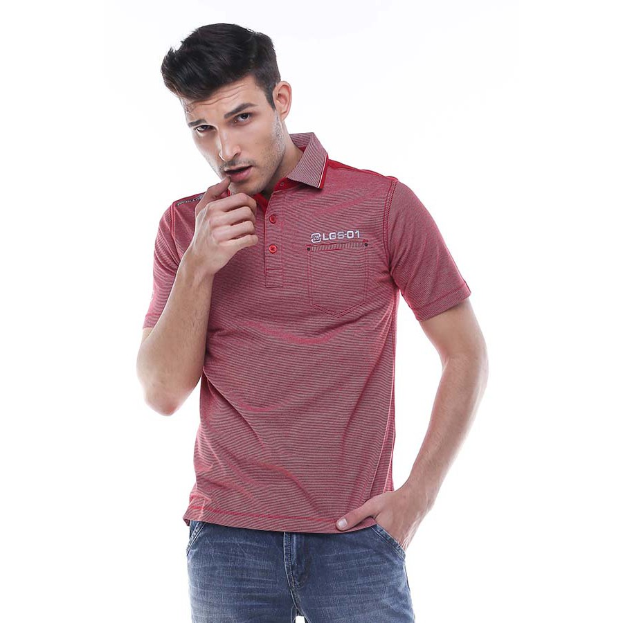MERAH LGS - Regular Fit - เสื้อโปโล - ลายทาง - แดง - CTS.224.M1290.04