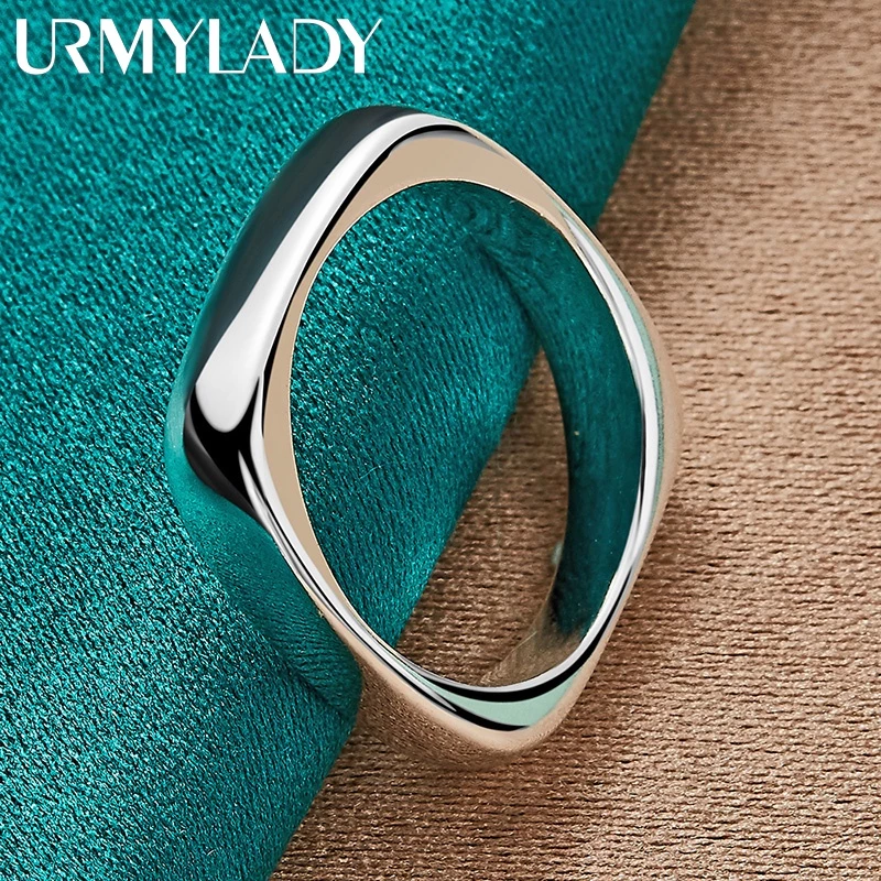 Urmylady แหวนเงินแท้ 925 ทรงกลม เรียบหรู เครื่องประดับแฟชั่น สําหรับผู้หญิง ผู้ชาย งานหมั้น งานแต่งงาน