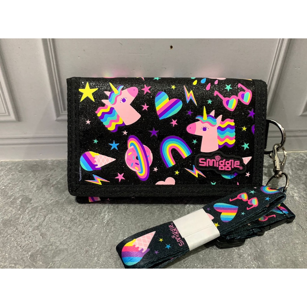 Smiggle WALLET LIL MATES UNICORN BLACK - SMIGGLE WALLET