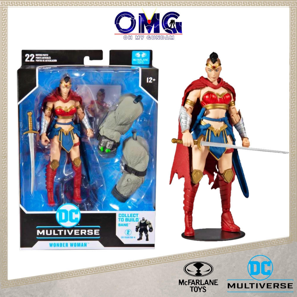 DC Multiverse Mcfarlane DC Build Last Knight On Earth Wonder Woman Figures 15427 Mcfarlane ของเล่น W