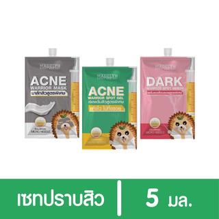 [ ครีมซองสำหรับปัญหาสิว ] Madelyn  acne warrior ชุดปราบสิวนวัตกรรมจากเกาหลี  (เจลแต้มสิว / มาส์กโคลน / เซรั่มลดเลือนรอย)