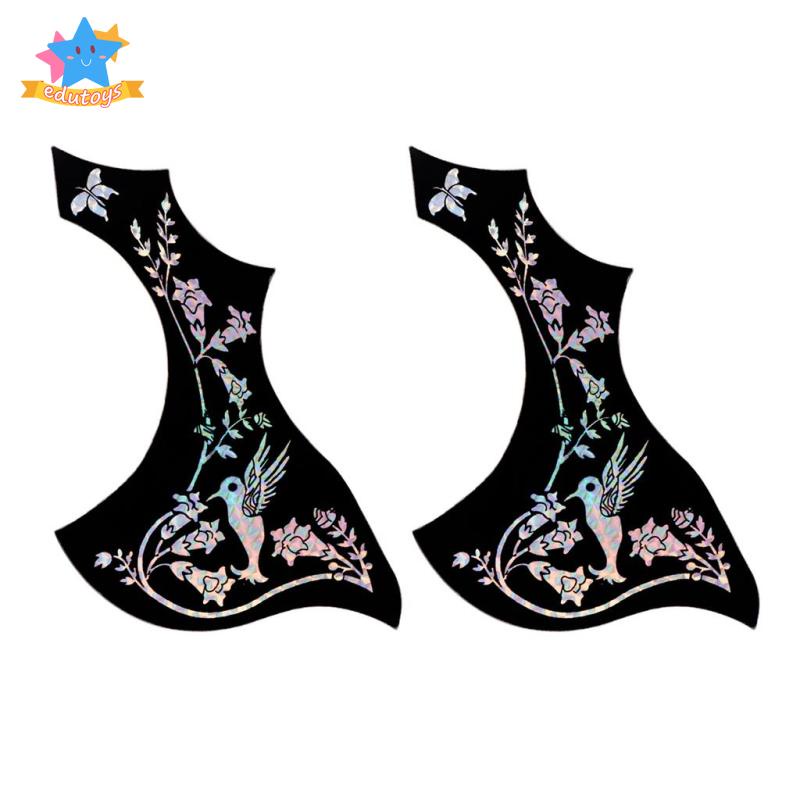 Pretty แผ่นกันรอยปิ๊กการ์ด ลายดอกไม้ สีทอง สําหรับกีตาร์อะคูสติก 2 ชิ้น