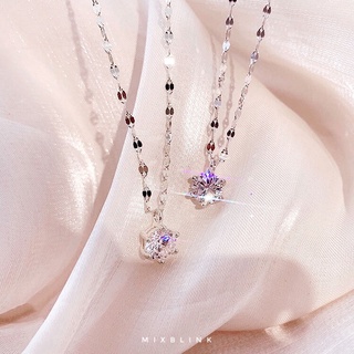 สร้อยคอ เงินแท้ 92.5% ส่งฟรี EMS ♡ รุ่น Diamond ♡ - จี้เพชร cz เม็ดเดียว