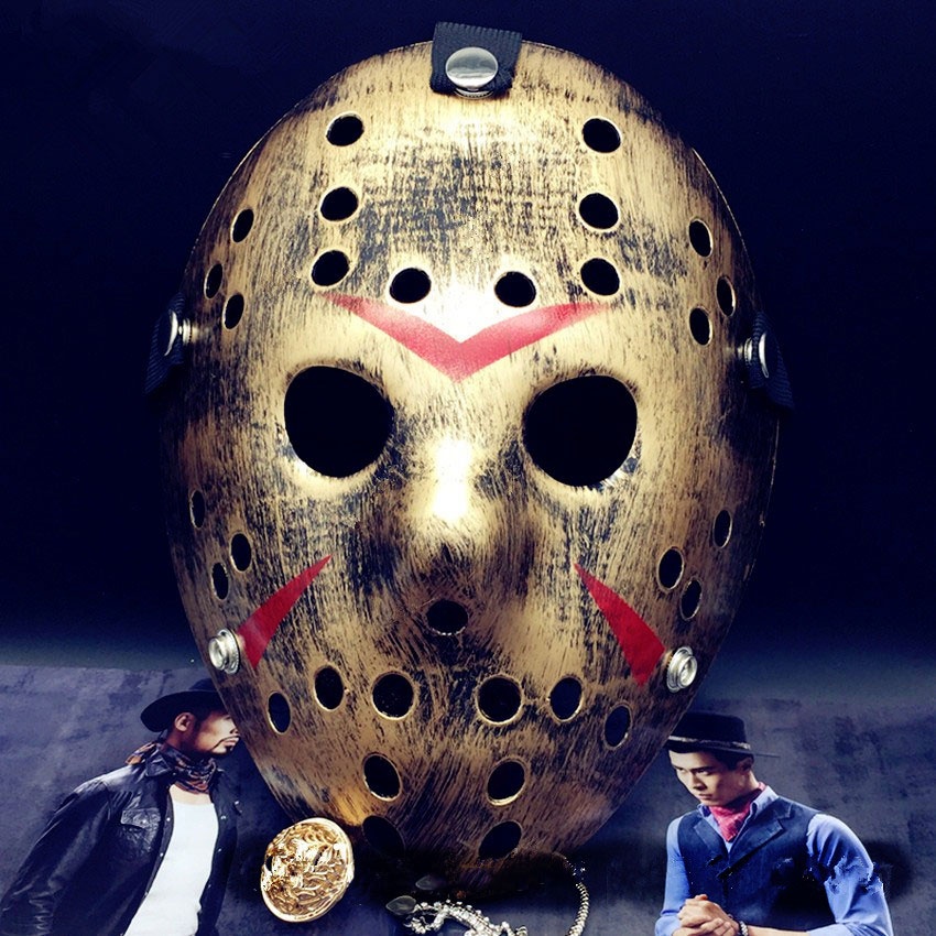 Jason Mask Bronze Color คอสเพลย์หน้ากากฮาโลวีน Jason Freddy Hockey Festival Party หน้ากากสวมหน้ากากฮาโลวีน