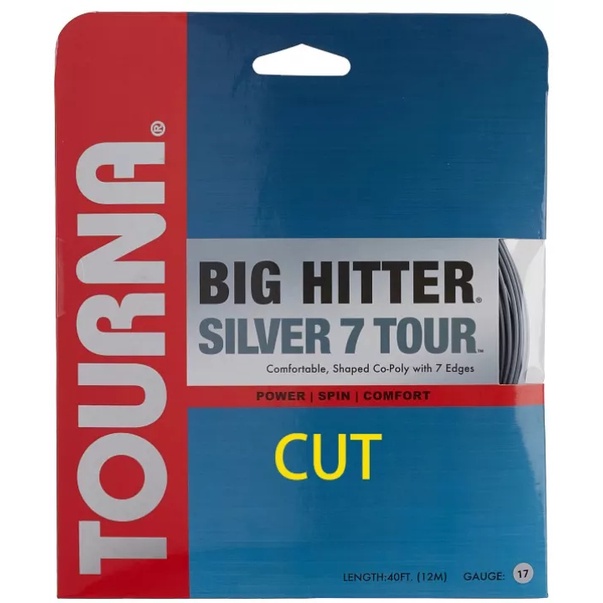 TOURNA BIG HITTER SILVER 7 TOUR CUT เอ็นเทนนิสตัดแบ่งจากม้วนใหญ่ ราคาพิเศษ 40ft/12m. สีเงิน