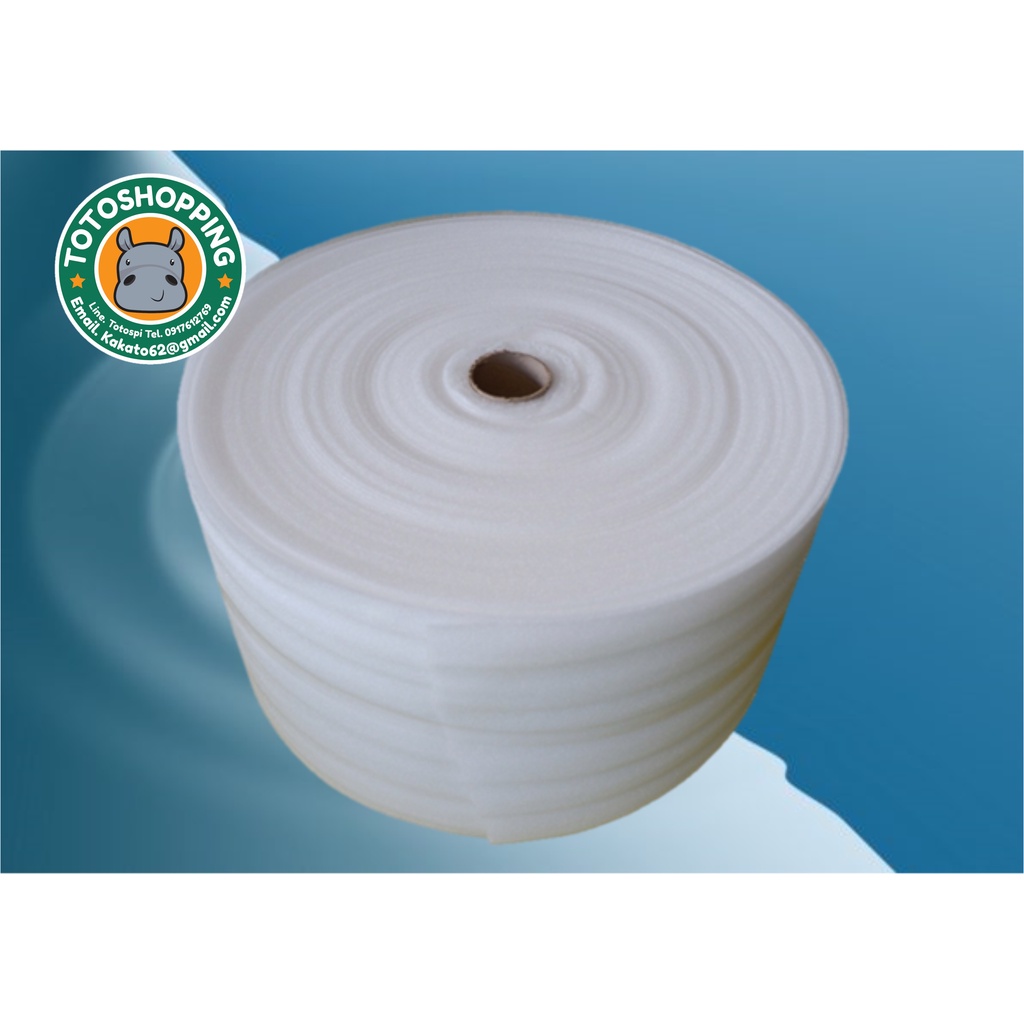 EPE FOAMสีขาว หนา2mm กว้าง33cm.ม้วนยาว100m.โฟมกันกระแทกสีขาวนวล โฟมสำหรับกันกระแทกห่อสินค้า