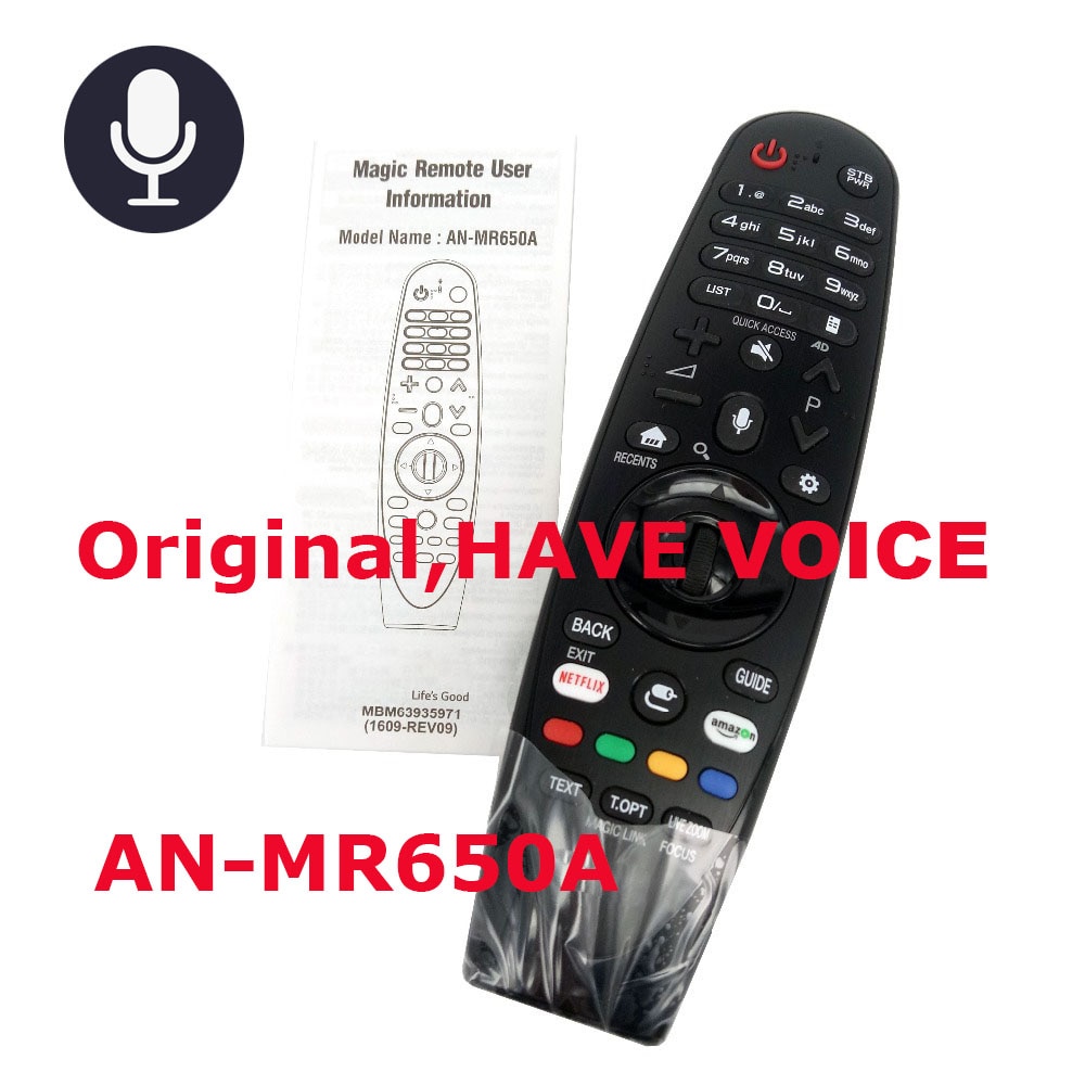 magic remote lg แท้ ต้นฉบับใช้สําหรับ LG AN-MR650A สําหรับใช้สําหรับ LG Magic Remote Control พร้อม Voice Mate สําหรับเลือก 2017 สมาร์ทโทรทัศน์ 65uj620y เปลี่ยนไม่มี Voice