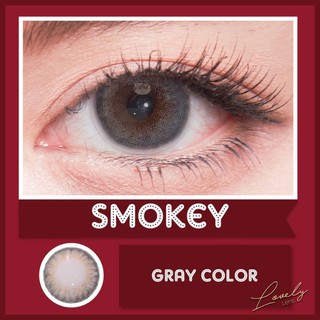 Lovely lens smoky gray. คอนแทคเลนส์สีเทา 3 Tone ฝาขาว