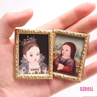 [SZDOLL] กรอบรูปภาพวาดสีน้ํามัน ขนาดเล็ก 1:12 สําหรับตกแต่งบ้านตุ๊กตา