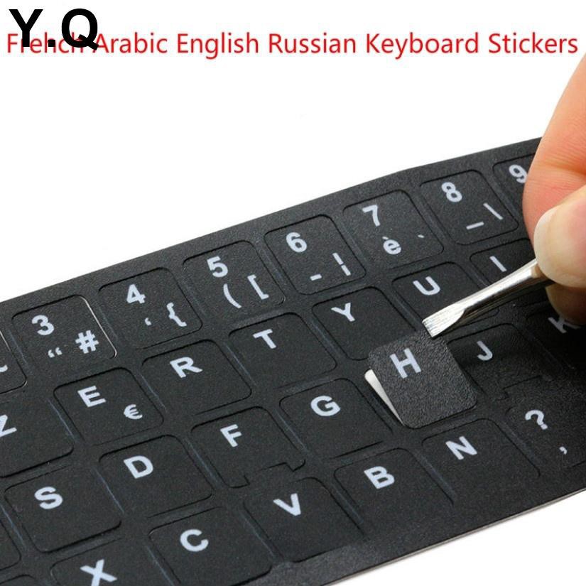 DFKeyboard สติ๊กเกอร์รัสเซียภาษาฝรั่งเศสอาหรับอังกฤษกันน้ําคีย์บอร์ดฟิล์ม