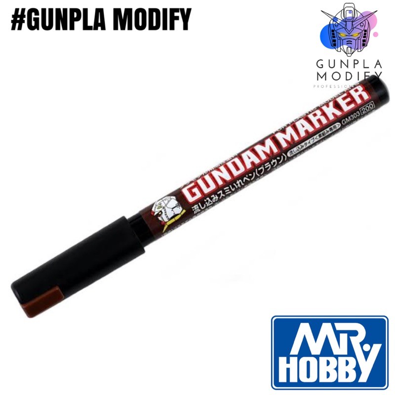 MR.HOBBY Gundam Marker GM303 Brown กันดั้มมาร์คเกอร์ สีน้ำตาล แบบจิ้มไหล ปากกาสำหรับงานโมเดล