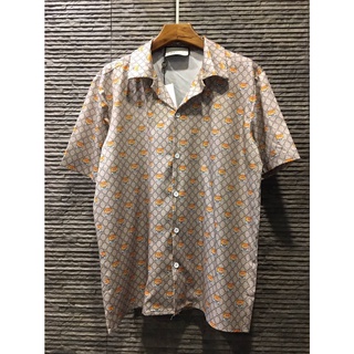 เสื้อเชิ้ตแขนสั้น GG BEAR PRINT SHIRT Size L อก 42 / XL อก 44 / 2XL อก 46 ถ่ายสดจากสินค้าจริง100%