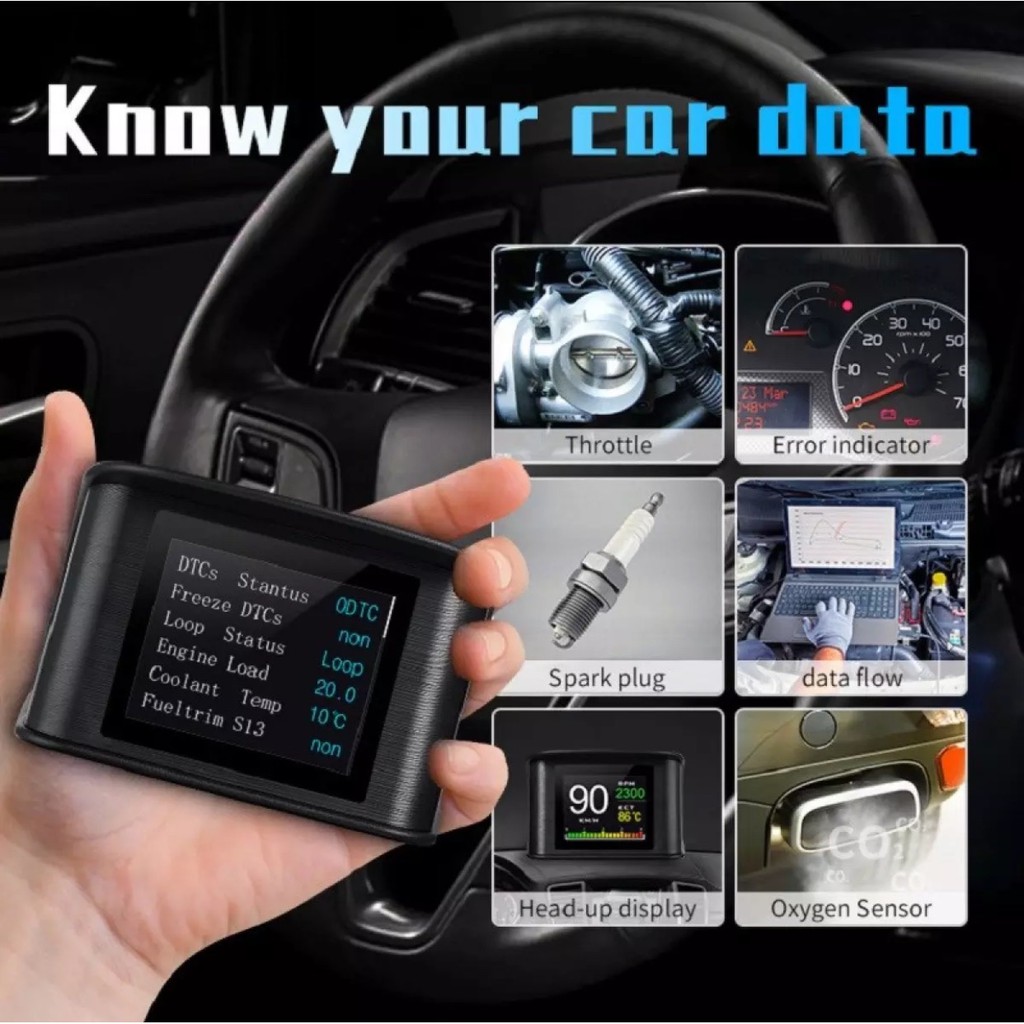 OBD2 สมาร์ทเกจ Smart Gauge Digital Meter P10 HUD อุปกรณ์ เกจวัดความร้อน คู่มือภาษาไทย  รับประกัน1ปี มีของแถม ราคา ถูกที่สุด ดีลบีเคเค แกลเลอรีภาพที่ 6