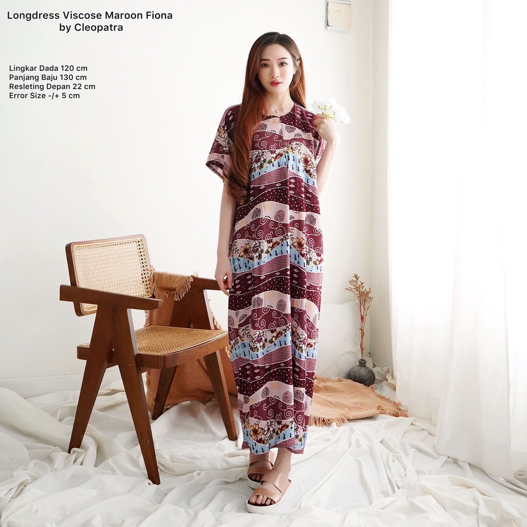 Abel Viscose Negligee พร้อมลวดลายแบบสุ่ม