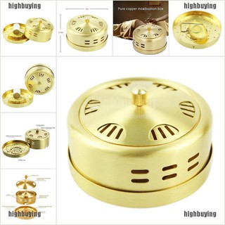 {highbuying} กล่องฝังเข็มทองแดงบริสุทธิ์ Moxa Box Moxibustion Therapy Moxa Stick Burner Box