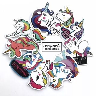 🇹🇭 พร้อมส่ง : 🦄 สติ๊กเกอร์กันน้ำเซ็ทขนาดจัมโบ้ลายยูนิคอร์น | Unicorn Waterproof Decoration Sticker Set (Jumbo Size).