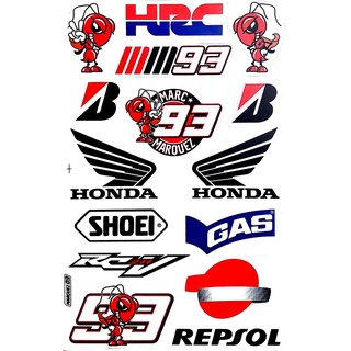 93 HONDA  HRC สติกเกอร์ชุดแต่งรถ มอเตอร์ไซค์ บิ๊กไบค์ รถยนต์ เนื้อPVC เคลือบเงา กันน้ำ กันแดด คุณภาพดี