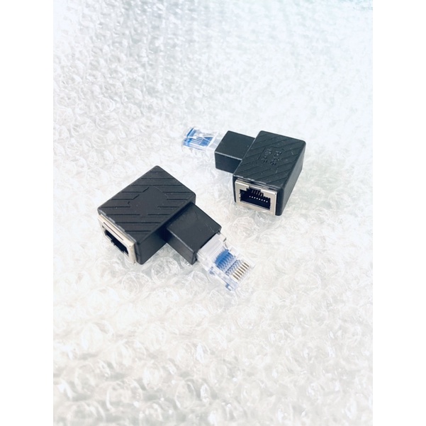 RJ45ชายหญิง90องศาสำหรับ Cat5 Cat6 LAN Ethernet สายเคเบิลเครือข่าย Extender ราคา ถูกที่สุด ดีลบีเคเค