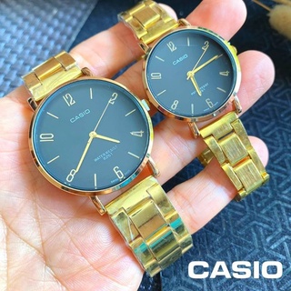 นาฬิกาคู่ casio สีทอง ประกันถ่าน 1 ปี รหัสสินค้า 25061