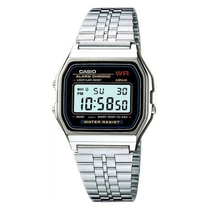 Casio นาฬิกาข้อมือผู้หญิง สายสแตนเลส รุ่น A159WA,A159WA-N1DF
