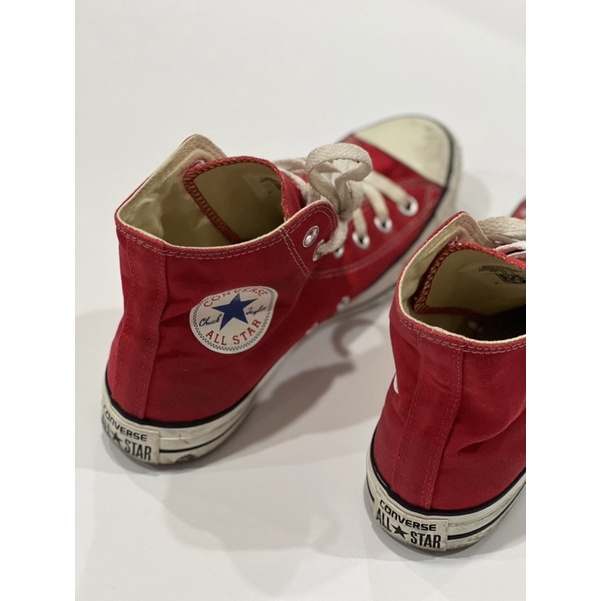 converse all star chuck taylor รองเท้าผ้าใบหุ้มข้อสีแดง