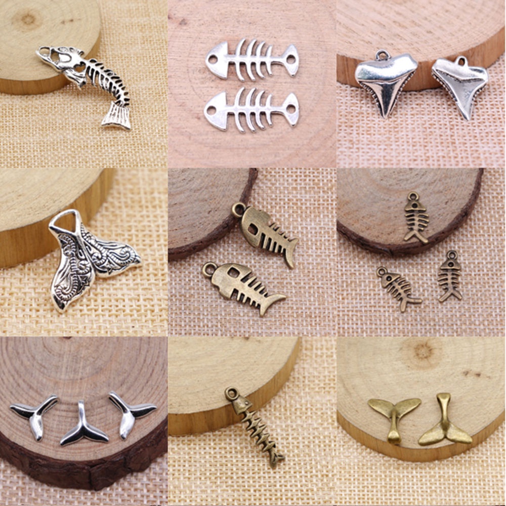 จี้รูปกระดูกปลา สําหรับทําเครื่องประดับ โทรศัพท์มือถือ Diy