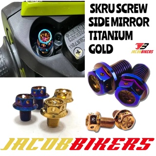 Skru กระจกมองข้างไทเทเนียม สีทอง สําหรับ YAMAHA HONDA ADV XMAX NMAX PCX 150 EX5 WAVE100 Y15ZR Y16ZR WAVE125 SRL EGO