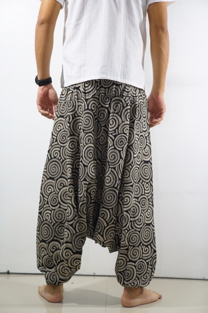 Harem Pants Long (Unisex) กางเกงม้งขายาว กางเกงผ้าฝ้าย (ก้นหอยดำ) #3
