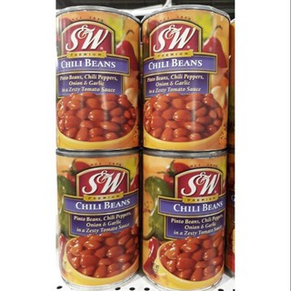 S&amp;W ถั่วในซอสพริก 439g/กระป๋อง CHILLI BEANS บรรจุกระป๋อง