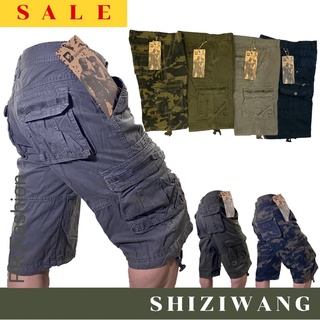 🔥กางเกงขาสั้นผู้ชาย 4 ส่วน SHIZIWANG ผ้าหน้า ผ้าฮ่องกงไซส์ 30-38 สีไม่ตก กางเกงผู้ชาย ทรงสวย ตัดเย็บดี men shorts 🔥