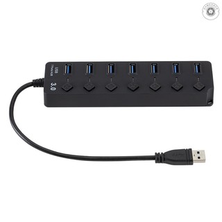 G &amp; M อะแดปเตอร์ USB 3.0 Hub พร้อมสวิตช์ ON / OFF 7 พอร์ต