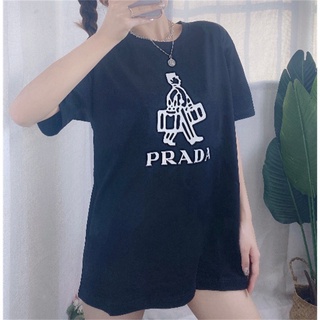 [S-5XL]ขายดีที่สุด PR&amp;A เสื้อยืดแขนสั้น ผ้าฝ้าย พิมพ์ลายตัวอักษร พลัสไซซ์ สําหรับผู้ชาย และผู้หญิง