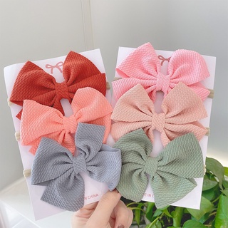 3pcs/set Solid Colored Headbands for Baby Cute Bow Girls Head Ties Elastic Newborn Turban Children Hair Accessories