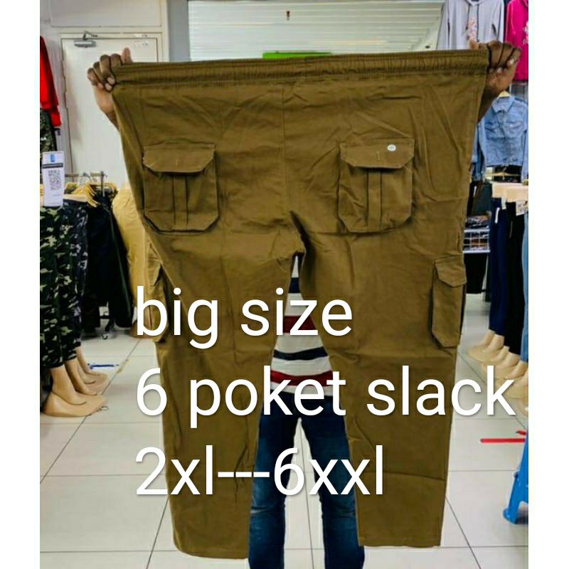 6 pocketJoggerSalck Big Size:-2XL ถึง 6XL Pants Plus Size Unisex . กางเกงยาวสาย