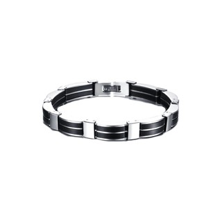 TANITTgems Rubber Stainless Steel Bracelet - Black