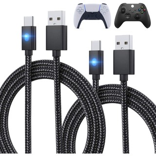 สายชาร์ทจอย Dobe PS5 Controller Charging Cable, Switch PRO 10ft TYPE-C Micro USB Data Sync Cord for Cellphone