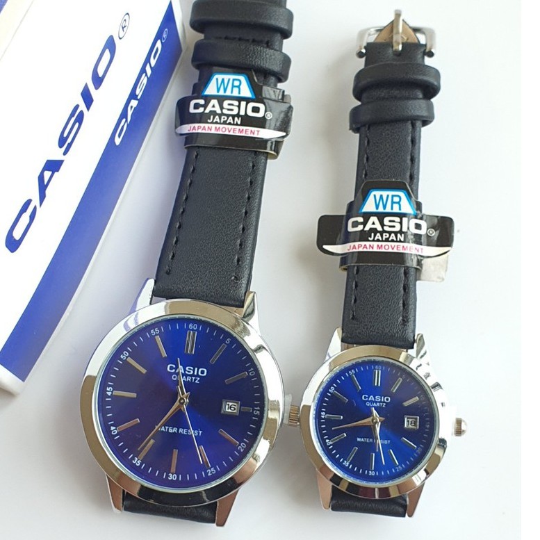 CASlO ฟรีกล่อง นาฬิกาข้อมือ สายหนัง นาฬิกาcasio นาฬิกาคาสิโอ้ สายหนัง แบบเข็ม แสดงวันที่ RC614