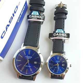 CASlO💖 ฟรีกล่อง นาฬิกาข้อมือ สายหนัง นาฬิกาcasio นาฬิกาคาสิโอ้ สายหนัง นาฬิกาผู้ชาย สีดำน้ำตาล แบบเข็ม แสดงวันที่  RC614