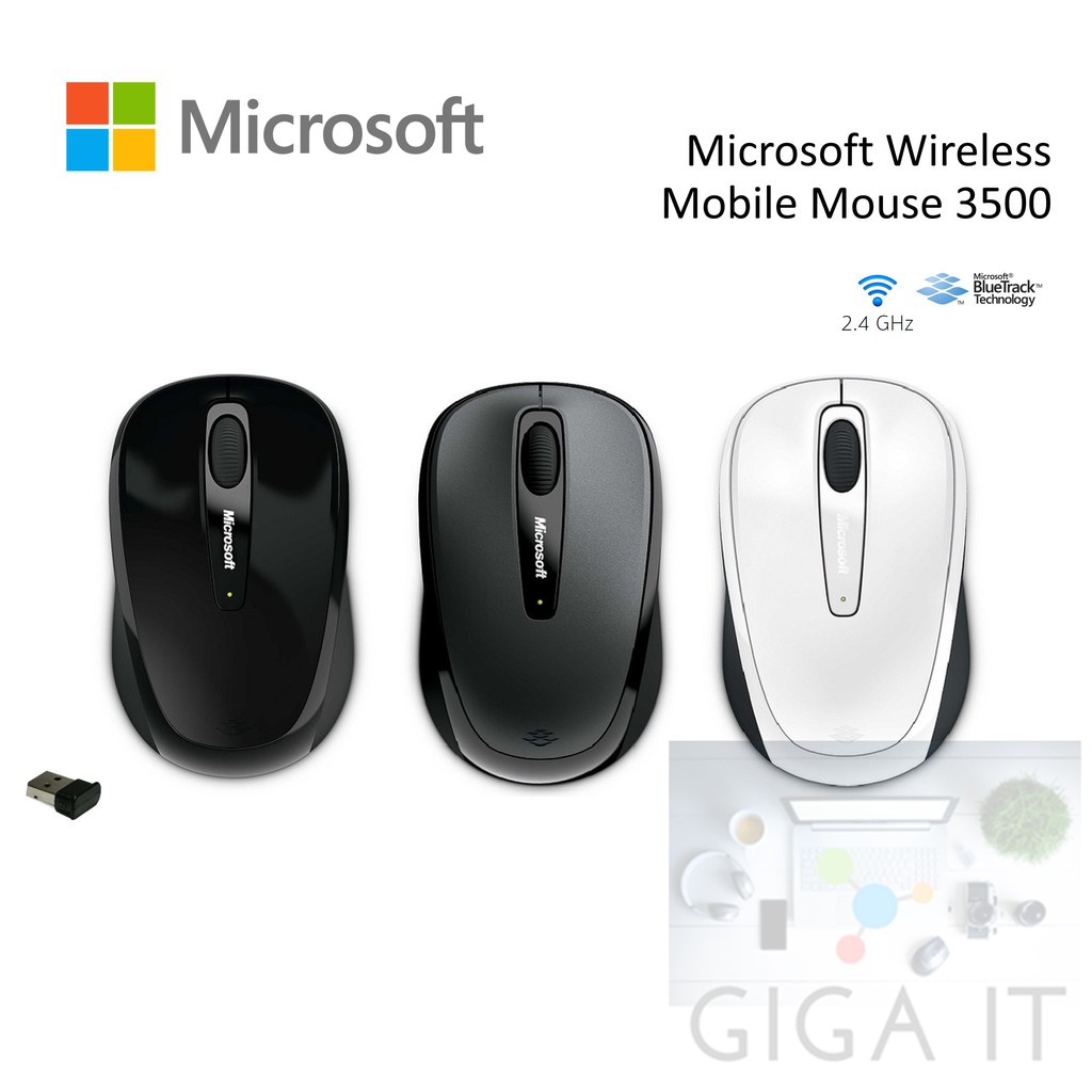 Microsoft Wireless Mobile Mouse 3500 (USB Wireless, 1000 DPI) ประกัน Microsoft 3 ปี