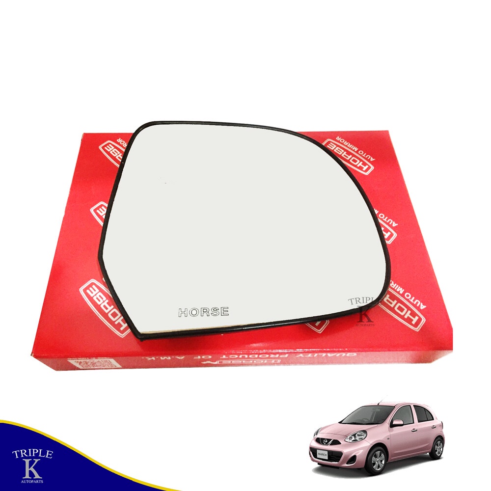 เลนส์กระจกมองข้าง ขวา Nissan March / Almera (ปี 2010-2021) พร้อมใช้งาน