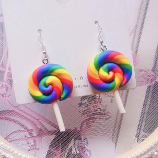 XY` Colorful Rainbow Lollipop Candy Ice cream Dangle Kawaii Earrings Women Jewelry