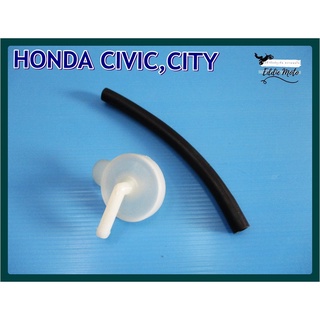 HONDA CIVIC CITY year 1996-2000 COOLANT CAP SET PLASTIC WHITE" and TUBE // ฝาปิดกระปุกพักน้ำ(เกลียวขอบใหญ่) ฝาปิดหม้อพัก