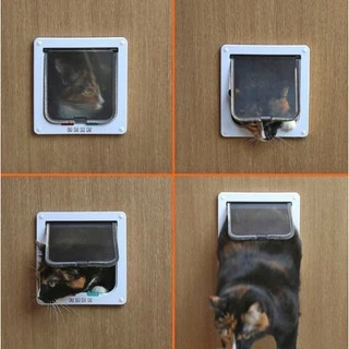ประตูแมว ประตูสุนัข สำหรับพันธุ์เล็ก Pet Door ประตูสำหรับสัตว์เลี้ยง กันแอร์ออก พร้อมส่ง
