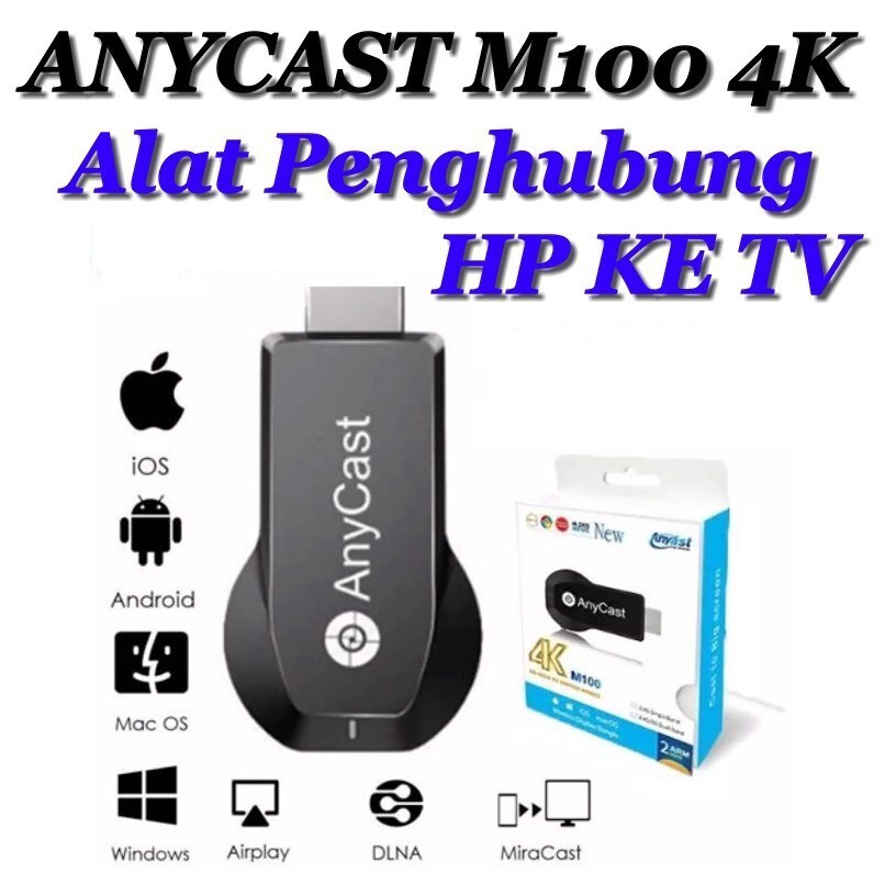 ANYCAST M100 4K Wireless Display Dongle 2.4G Single Band สําหรับ Android iOS โทรศัพท์สมาร์ท