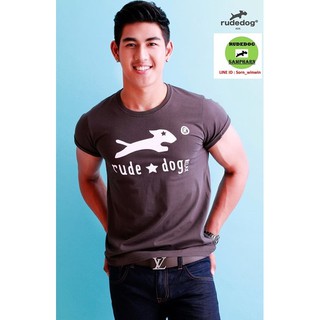 Rudedog เสื้อคอกลม ชาย รุ่น Relax สีเทาดิน