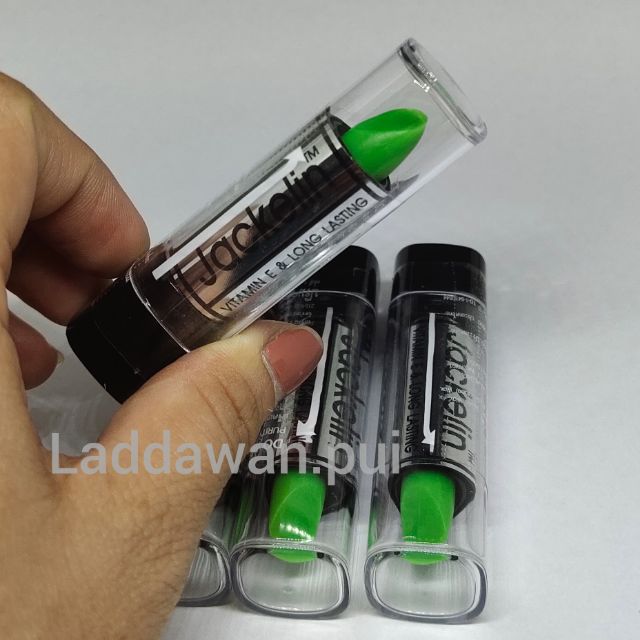 ลิปสติ๊กเปลี่ยนสี Lip ยี่ห้อ Jackelin ลิปเขียว ในตำนาน จูบไม่หลุด ของแท้%