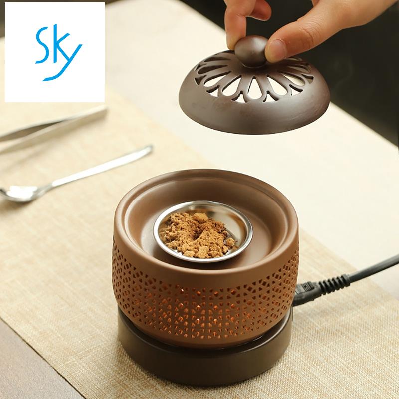 Electronic Aromatherapy Electric Incense Burner Essential Oil Night Light 220V Timing Temperature Ad